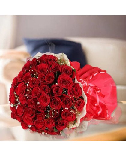 Passion Of Red - 50 Red Roses Bouquet