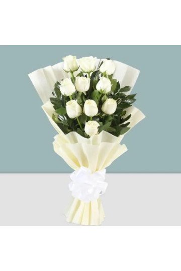Peaceful Memory - White Rose Bouquet