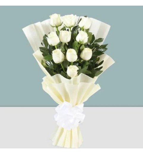Peaceful Memory - White Rose Bouquet