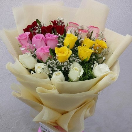 Blossom Harmony – 25 Mixed Roses Bunch