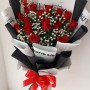 Scarlet Charm – 20 Red Roses Flat Bunch (Korean Wrap)