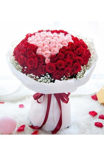 100 Red And Pink Roses Bouquet 100 Red And Pink Roses Bouquet