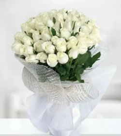 40 White Roses Bouquet