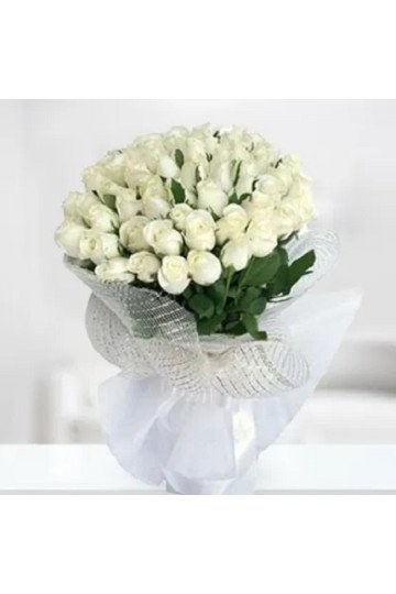 40 White Roses Bouquet