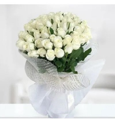 40 White Roses Bouquet