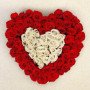 100 Red & White Roses Heart Bouquet