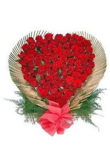 Heart-Shaped Arrangement With 50 Red Roses Heart-Shaped Arrangement With 50 Red Roses