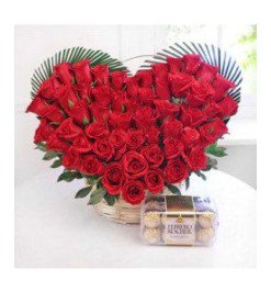 Heart Shape Basket Chocolate Combo