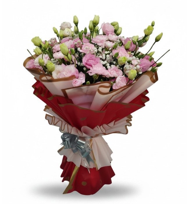 Premium Pink Carnations and Estoma Flowers Bouquet